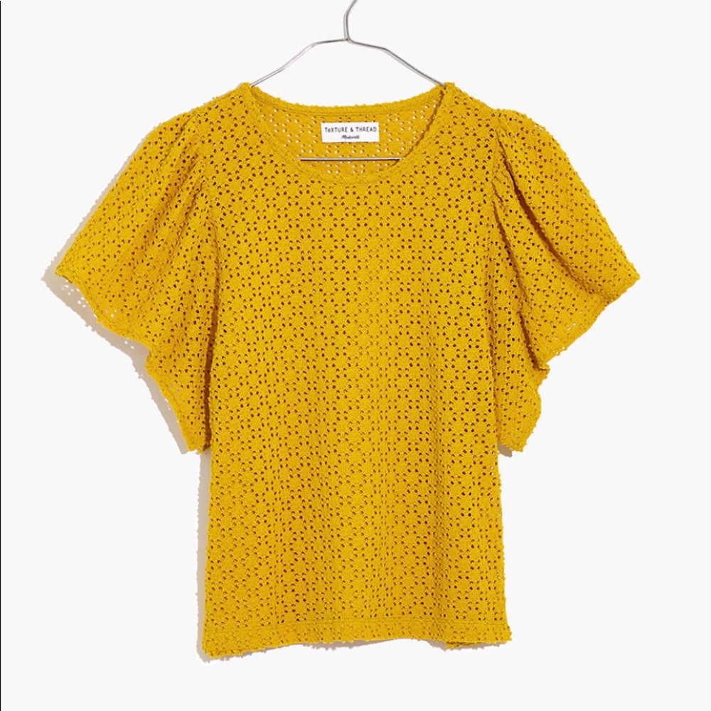Madewell // Texture & Thread Eyelet Flutter Top